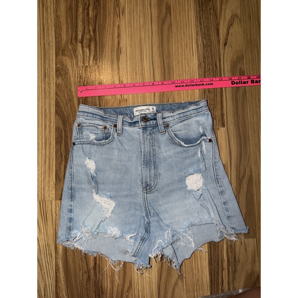 Abercrombie & Fitch‎ Juniors Sz 2 26 High Rise Mom Shorts Curve Love Distressed